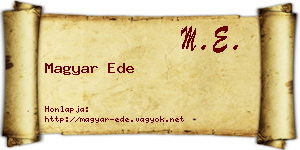 Magyar Ede névjegykártya